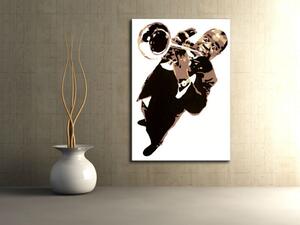 Ručně malovaný POP Art Luis Armstrong 1 dílný 70x100cm