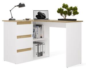TP Living Rohový psací stůl Nicea levý dub artisan/bílý