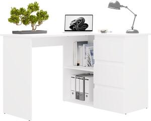 TP Living Rohový psací stůl Nicea pravý bílý