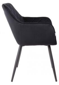 Jídelní židle SHELTON sametová černá 860541