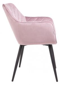 Jídelní židle SHELTON sametová růžová 860497