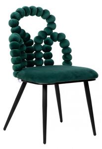 Jídelní židle BUBBLE BEAM sametová zelená 873756