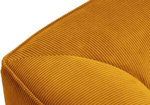Hořčicově žlutá manšestrová rohová pohovka MICADONI Ruby II. 273 cm, pravá