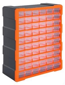 DURHAND Organizér na malé díly s 60 přihrádkami, oranžový, 38 x 16 x 47,5 cm | Aosom