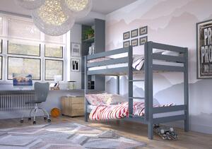 Patrová postel Olina pro dvě děti, 2x 90x190 cm, antracit
