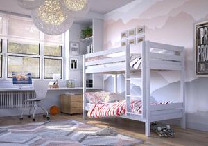 Dětská patrová postel z masivu OLAF 190x90 cm - bílá
