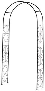 Outsunny Kovový Růžový Oblouk pro Šplhající Rostliny Zahradní Oblouk s Ostrým Vrcholem Kovová Konstrukce Obelisk pro Růže 114 x 30 x 230 cm Černý | Ao