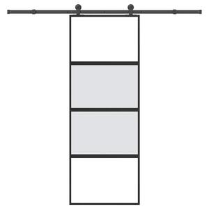 Posuvné dveře s kováním 76x205 cm tvrzeného sklo a hliník 3332998