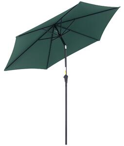 Outsunny Cantilever Slunečník Zahradní Slunečník S Klikou Alu 180 g/m² Polyester Tmavě Zelený ∅2,6 x 2,35 m | Aosom