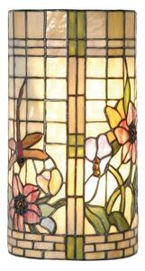 Nástěnné mozaikové svítidlo Tiffany s motivem květin Rutger – 20x11x36 cm