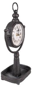 Černé antik kovové stolní hodiny - 15*11*34 cm / 1*AA