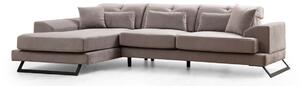 Hanah Home Rohová sedací souprava Frido 308 cm světle šedá levá