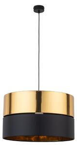 TK Lighting 4346 - Lustr HILTON GOLD 1xE27, Ø500, černá/zlatá/textil