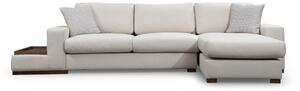 Hanah Home Rohová sedací souprava Loop 312 cm s odkládacím stolkem béžová pravá
