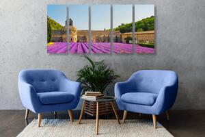 5-dílný obraz Provence s levandulovými poli