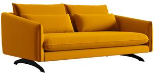 Žlutá sametová třímístná pohovka Windsor & Co Dia 174 cm