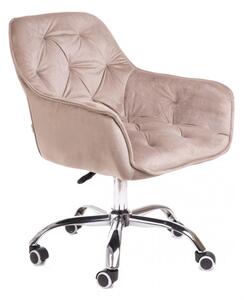 Kancelářská židle FLOSSI sametová béžová ALL 859279