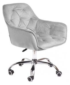 Kancelářská židle FLOSSI sametová šedá ALL 859224