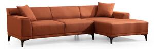 Hanah Home Rohová sedací souprava Petra 250 cm oranžová pravá