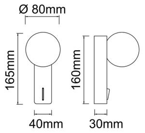 Open Design OR85570 - Nástěnné svítidlo BOLETTA 1xG9/8W/230V černá