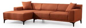 Hanah Home Rohová sedací souprava Petra 250 cm oranžová levá