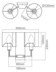 Open Design OR81497 - Nástěnná lampa CASA 2xE14/12W/230V lesklý chrom/krémová