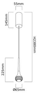 Open Design OR86171 - LED Lustr na lanku CRIMA LED/7W/230V mosaz