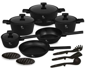 Sada nádobí s titanovým povrchem 15 ks Matte Black Collection
