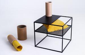 Nordic Design Černý kovový konferenční stolek Trixom 50 x 50 cm