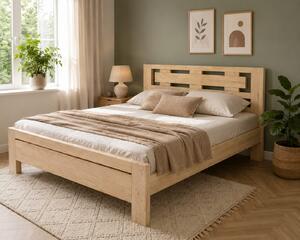 JINDŘIŠKA - postel masiv buk 4 cm/ 140*160*180x200/, Rozměr: 140, Povrchová úprava: přírodní-olejovosk, rošt: bez roštu, Druh spárovky: cink, Výška hlavového čela: 100 cm