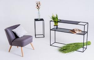 Nordic Design Černý kovový toaletní stolek Trixom 100 x 30 cm