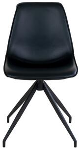 Nordic Living Černá koženková otočná jídelní židle Mono
