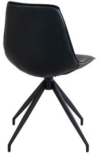 Nordic Living Černá koženková otočná jídelní židle Mono