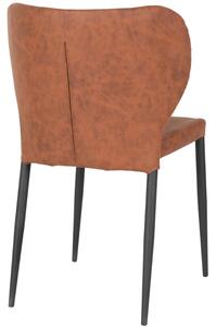 Nordic Living Hnědá koženková jídelní židle Piscatello
