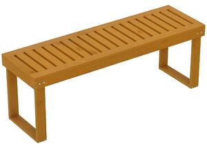 Outsunny Dvoumístná Dřevěná Zahradní Lavice s Latěmi, Nosnost 300 kg, pro Terasu a Patio 120x34x43 cm Teak | Aosom