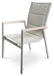 Autronic Zahradní židle, hliník, textil, šedá, AZC-S1110 GREY