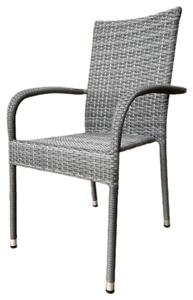 Autronic Zahradní židle, kov, polyratan, šedá, AZC-S2114 GREY