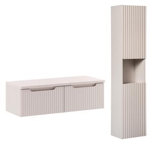 Comad Koupelnová sestava Nova Cashmere II se skříňkami a deskou 100 cm kašmírová