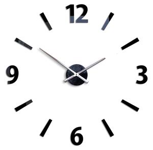 Moderní nástěnné hodiny KLAUS BLACK (nalepovací hodiny na stěnu)
