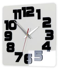 Moderní nástěnné hodiny LOGIC WHITE-BLACK (nalepovací hodiny na stěnu)