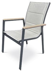 Autronic Zahradní židle, hliník, textil, béžová, AZC-S1110 BK