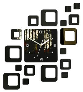 Moderní nástěnné hodiny ROMAN WENGE (nalepovací hodiny na stěnu)