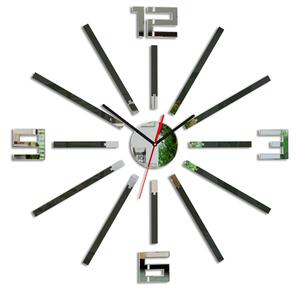 Moderní nástěnné hodiny SHEEN WENGE (nalepovací hodiny na stěnu)