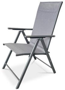 Autronic Zahradní židle, kov, textil, šedá, AZC-S1116 GREY