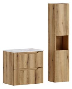 Comad Koupelnová sestava Nova se zápustným umyvadlem a skříňkami 60 cm dub coast evoke