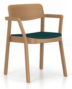Nowy Styl - Dřevěná židle Embla 4LA LB W s čalouněným sedadlem