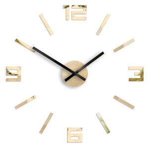 Moderní nástěnné hodiny ARABIC GOLD-MIRROR (nalepovací hodiny na stěnu)