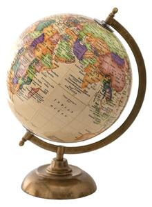 Béžový dekorativní glóbus na dřevěném podstavci Globe - 22*22*33 cm