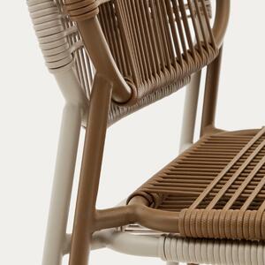 Hnědá kovová zahradní židle Kave Home Talaier