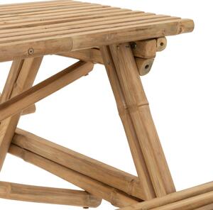 Bambusový zahradní stůl s lavicemi J-line Sahala 120 x 120 cm